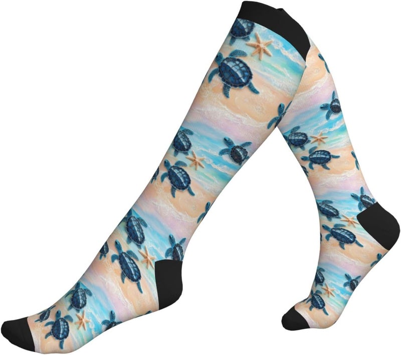 thmnj Compression Socks Knee High Support Socks for Women Men Circulation Stockings for Athletic Running Cycling Flying - Image 5